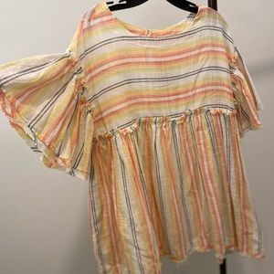 Free People Multicolor Striped Blouse